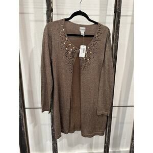 Chico's Brown Embellished Sweater